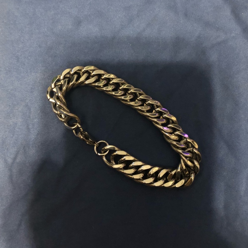 Silver curb rombo cuban link bracelet